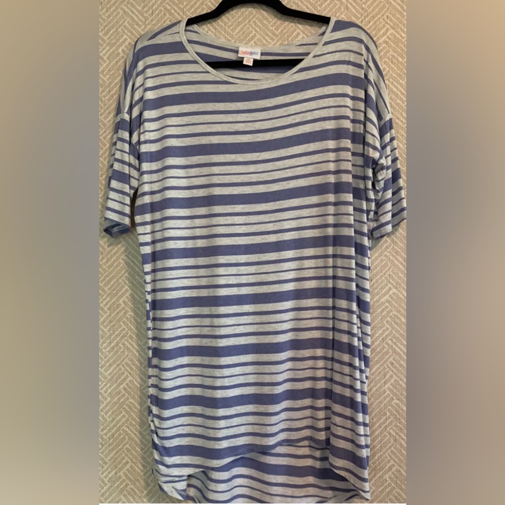 Lularoe XS Purple Irma Rayon Blend Striped